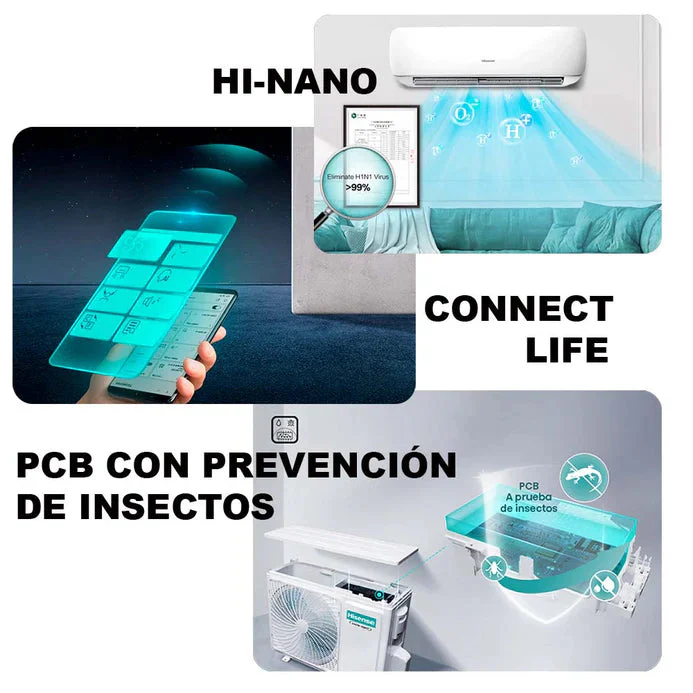 Aire Acondicionado Split 18,000 BTU Inverter SEER 20 con Wi-Fi Hisense ATR182HA - Image 6