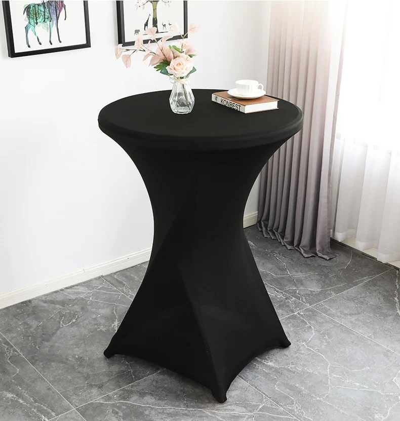 Mantel Elástico para Mesa Alta Coctelera 110x80cm | Forro Ajustable Negro para Eventos, Bodas y Fiestas AJ-17728