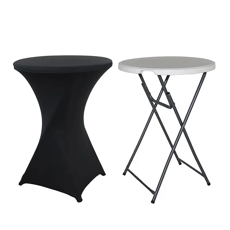 Mantel Elástico para Mesa Alta Coctelera 110x80cm | Forro Ajustable Negro para Eventos, Bodas y Fiestas AJ-17728 - Image 3