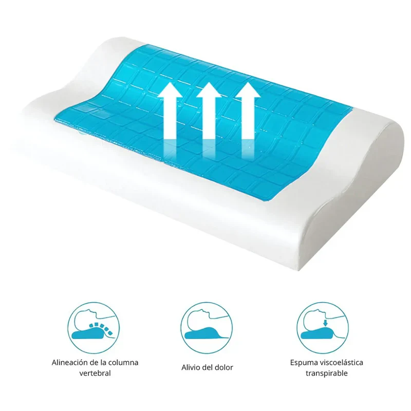 Almohada Ortopédica Para Dormir Mejor. Alivio Del Dolor Cervical Con Gel Frío Y Memoria. AB1555 - Image 3