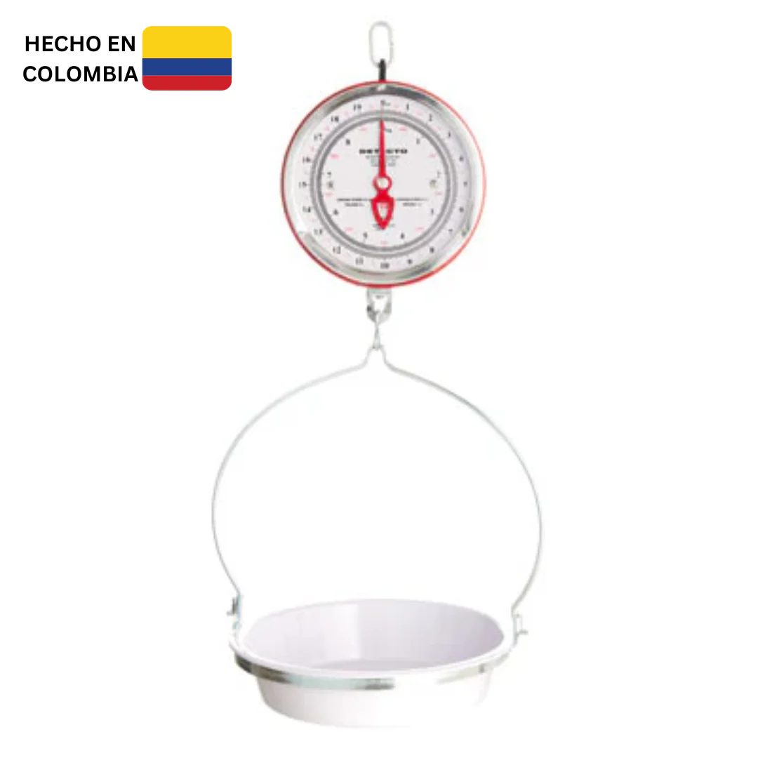 Balanza de Colgar Detecto 20kg/40lb con Platón de Aluminio Báscula. Pesa.