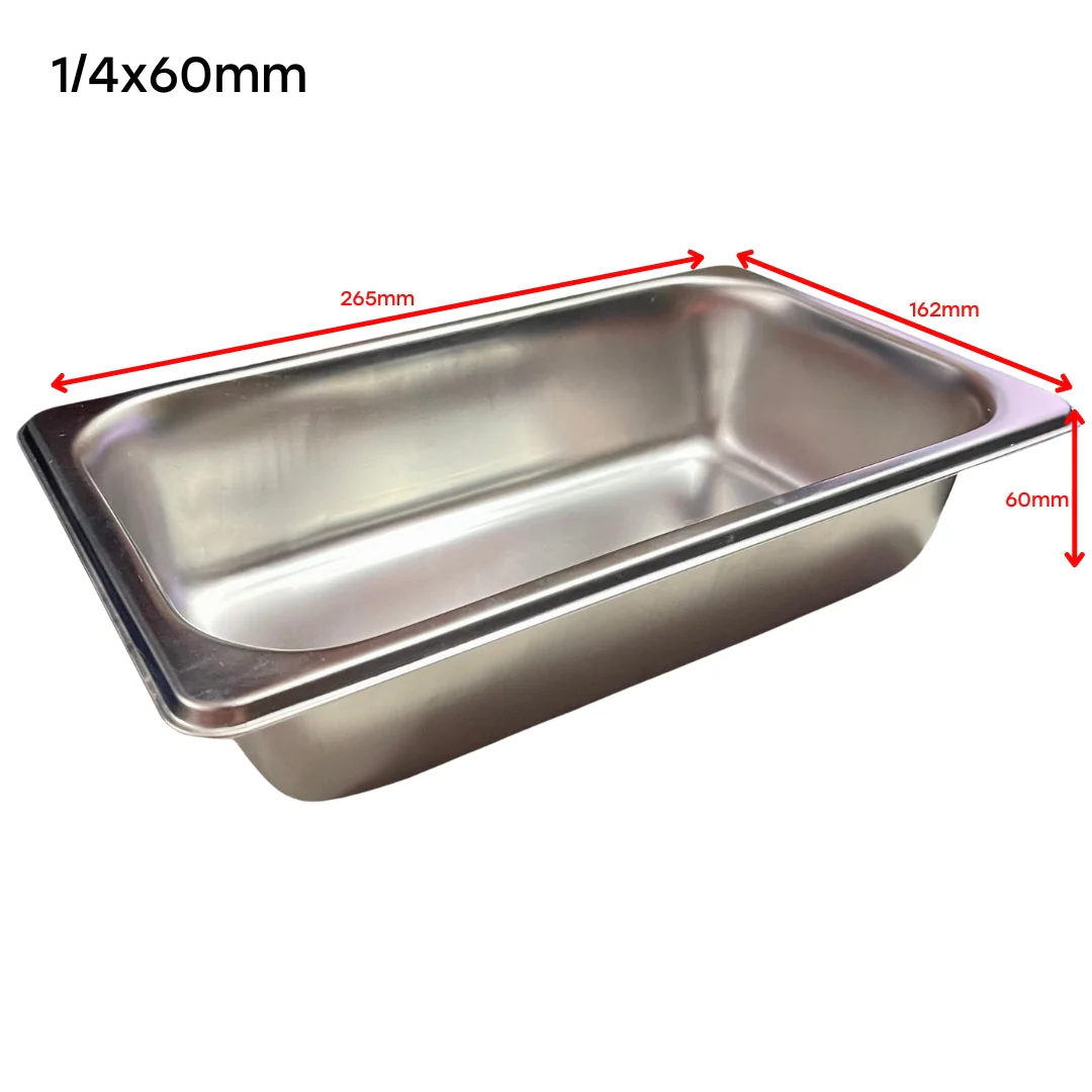Bandeja GN Pan de Acero Inoxidable 1/4x60mm 265*162*60mm