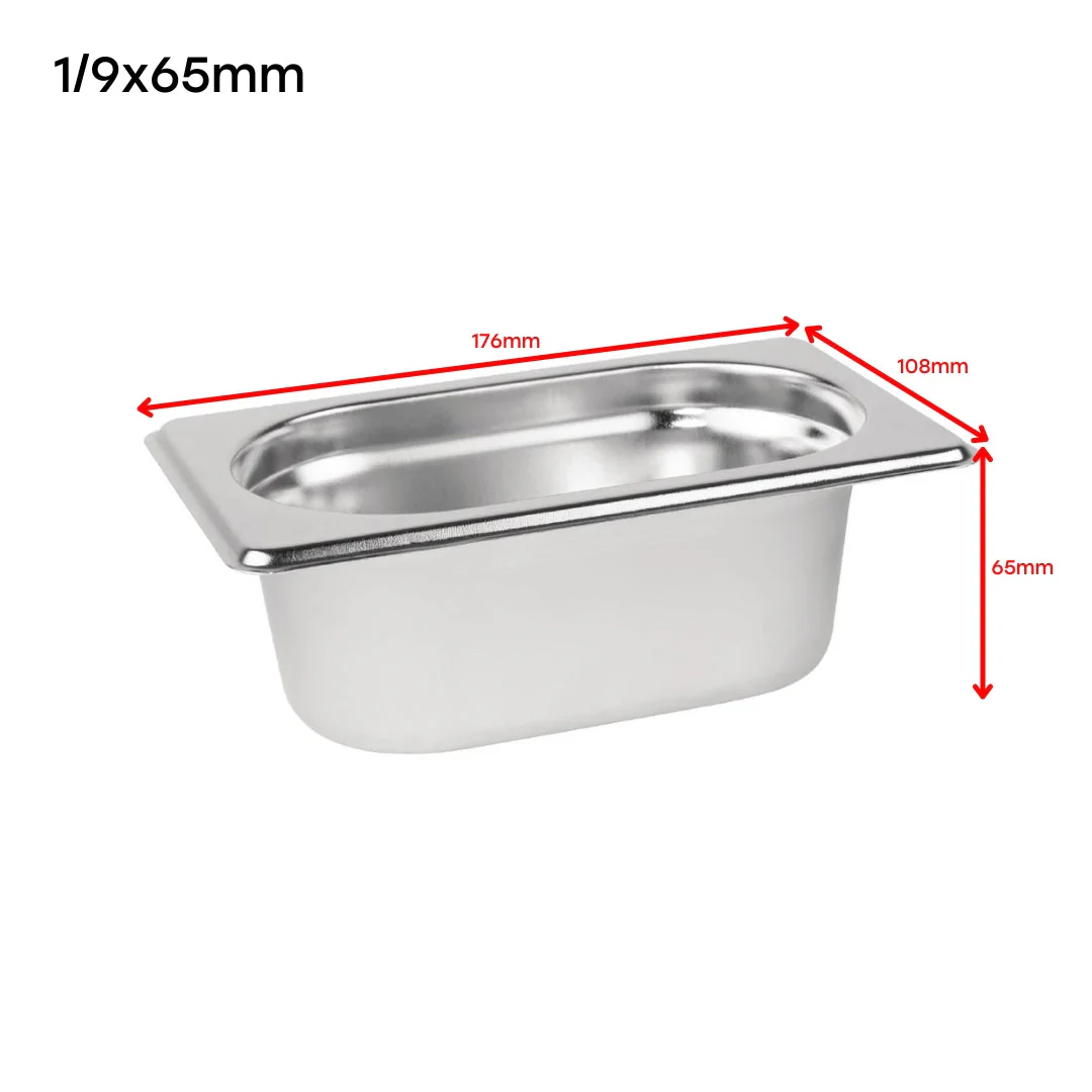 Bandeja GN Pan de Acero Inoxidable 1/9x65mm 176*108*65mm H5427