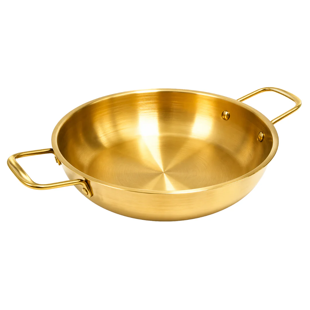 Sartén Cacerola de Metal Dorado 3 Tamaños Disponibles BP-2060 / BP-2061 / BP-2062