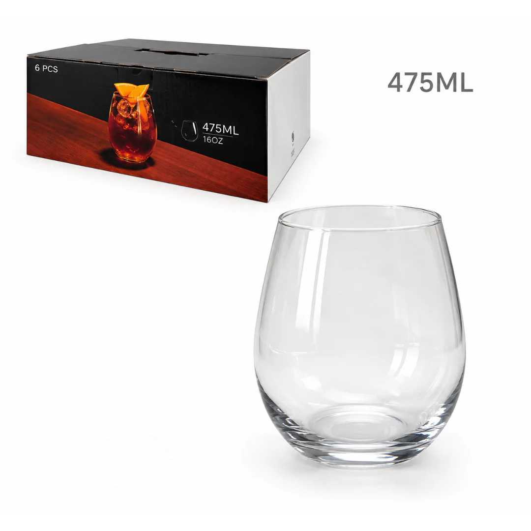 Set 6 Vasos de Vidrio Tuscany 475ml Citinova BW-82-17
