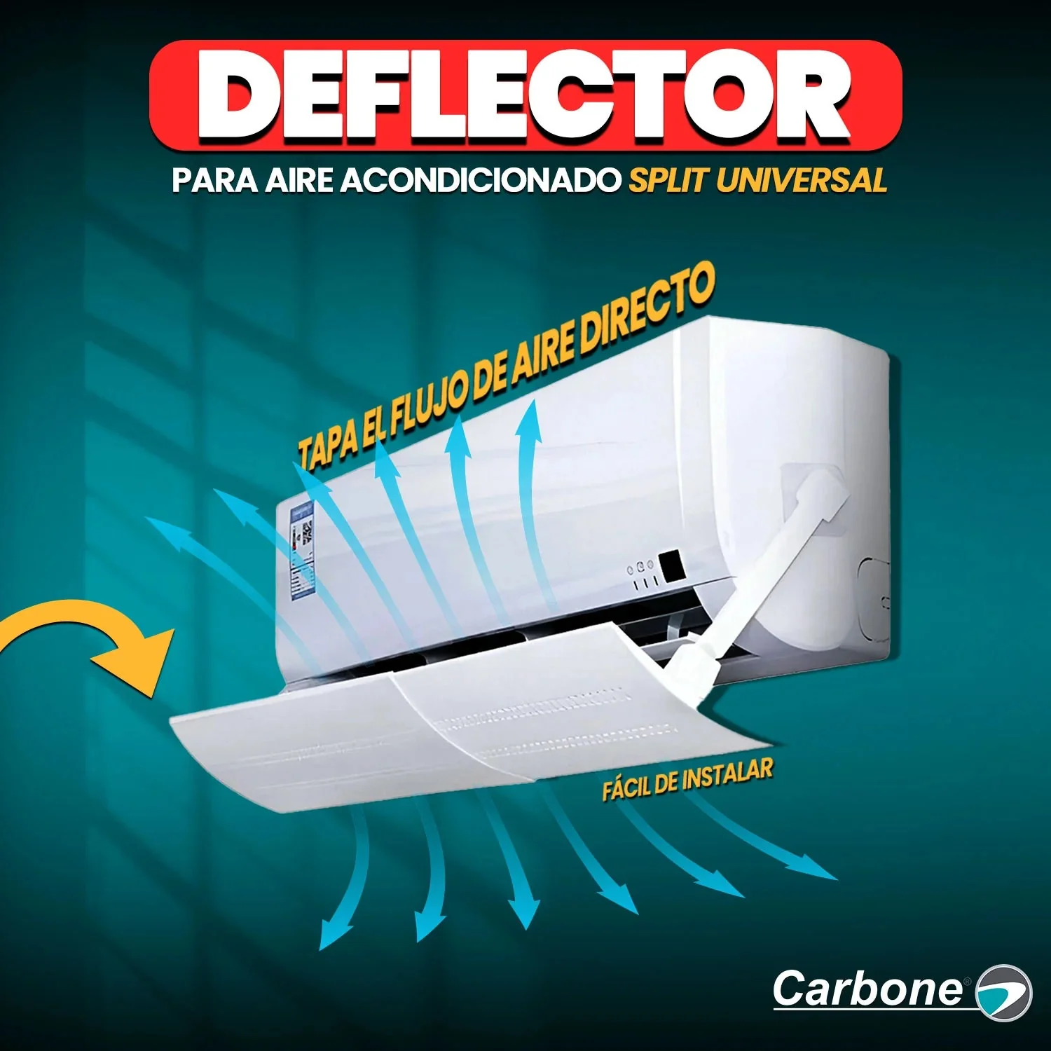 Cobertor Deflector Para Aire Acondicionado Split Universal. Tapa El Flujo De Aire Directo TS065