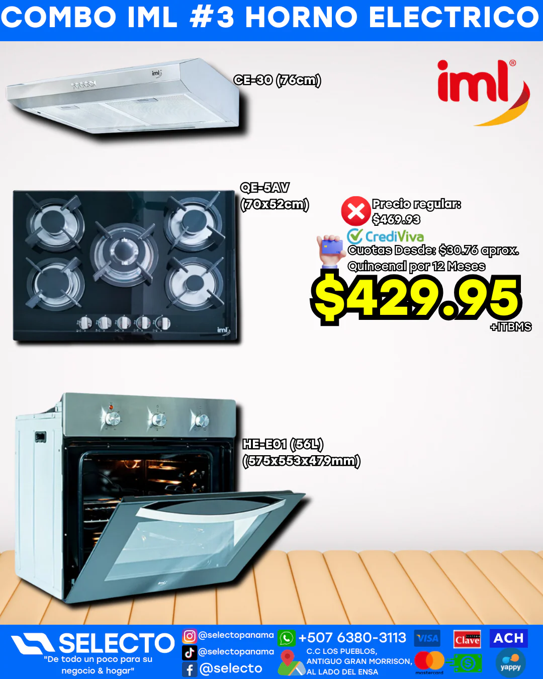 Combo IML #3 con Horno Eléctrico
