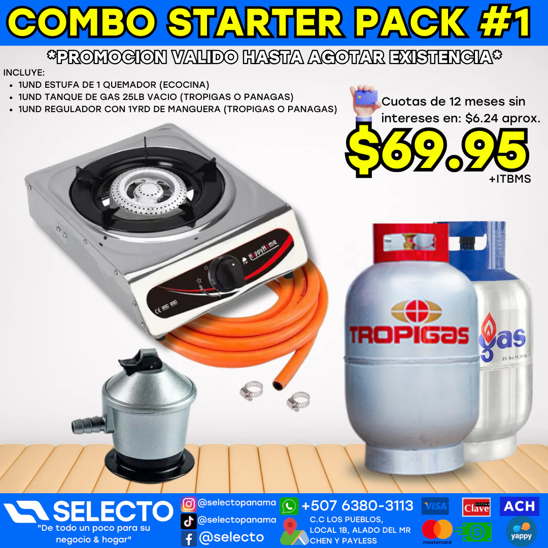 Combo Starter Pack #1 con Tanque Tropigas o Panagas