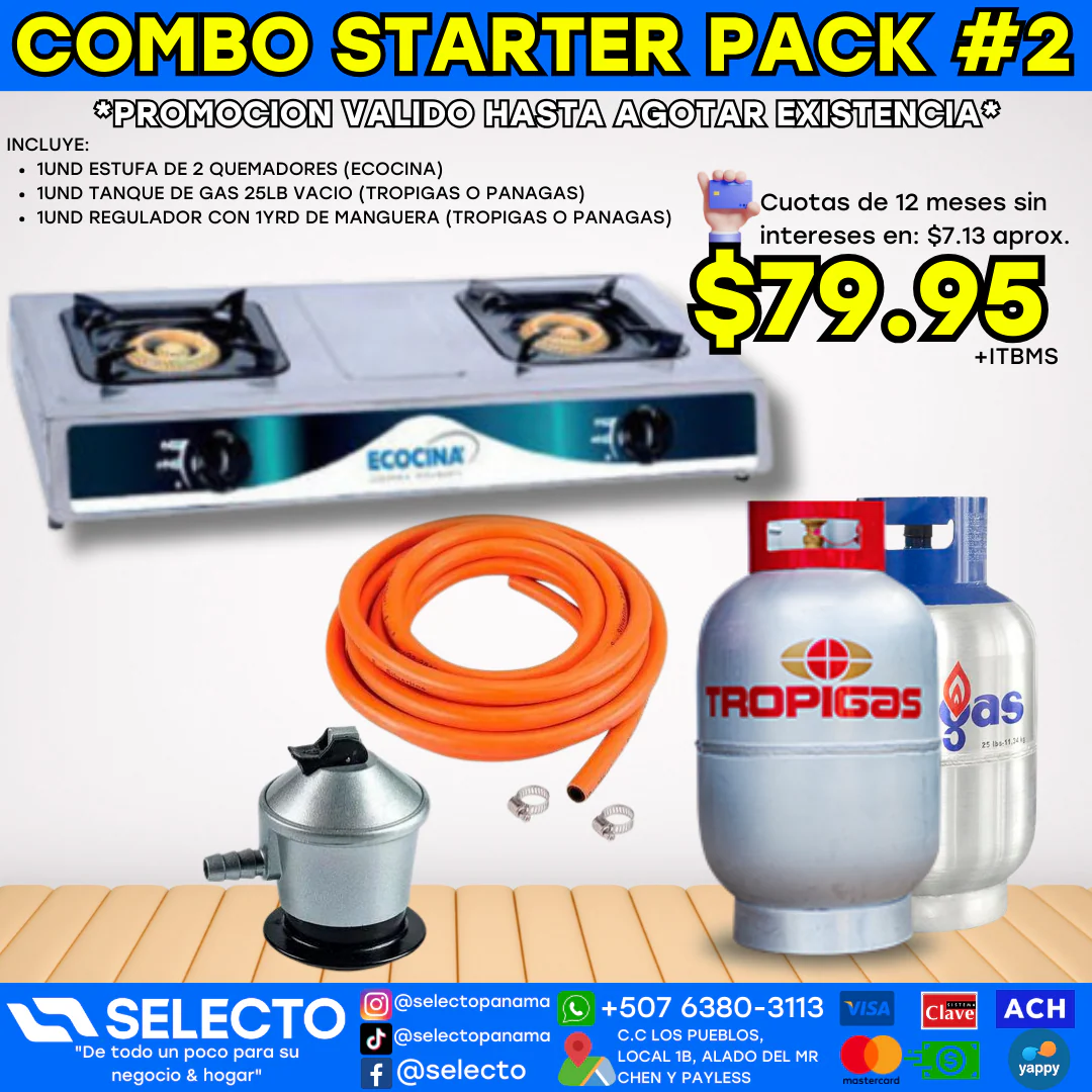 Combo Starter Pack #2 con Tanque Tropigas o Panagas