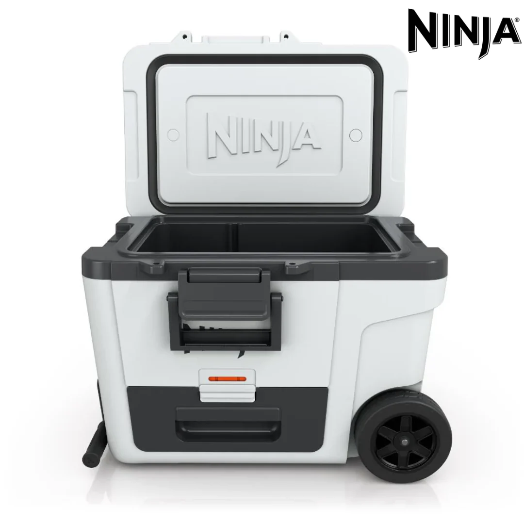 Cooler Ninja Frostvault De 45QT Con Ruedas. Hielera Térmica Con Dry Zone, Gaveta Inferior Y Alta Conservación De Frío. Color Blanco. FB245WH