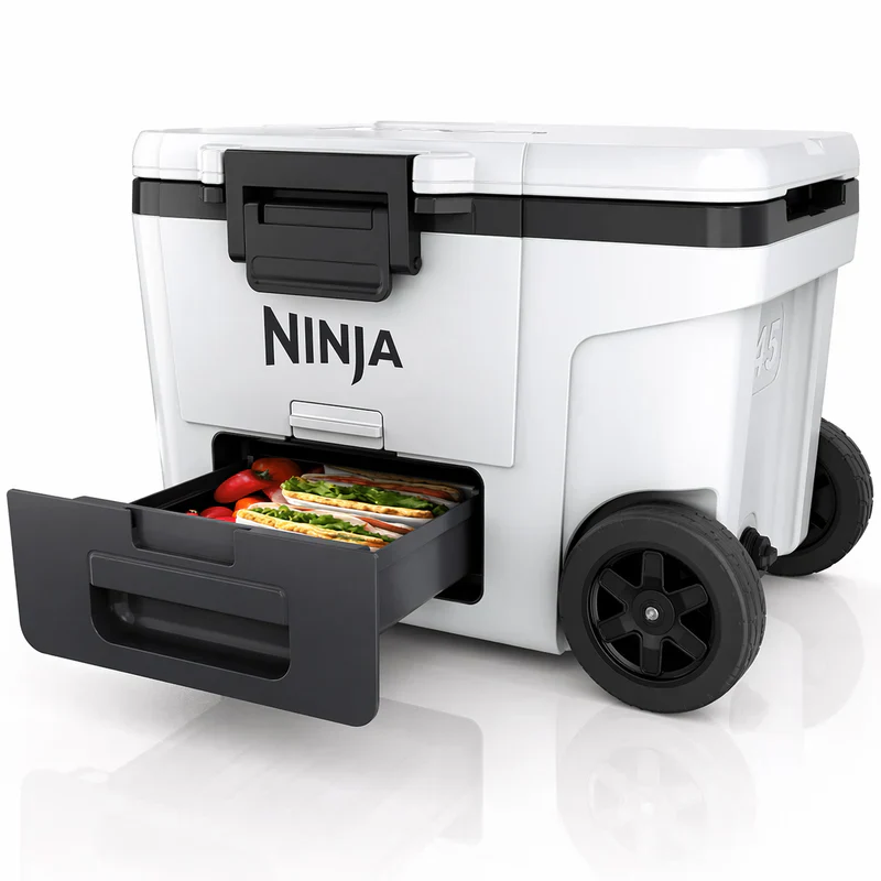 Cooler Ninja Frostvault De 45QT Con Ruedas. Hielera Térmica Con Dry Zone, Gaveta Inferior Y Alta Conservación De Frío. Color Blanco. FB245WH - Image 2