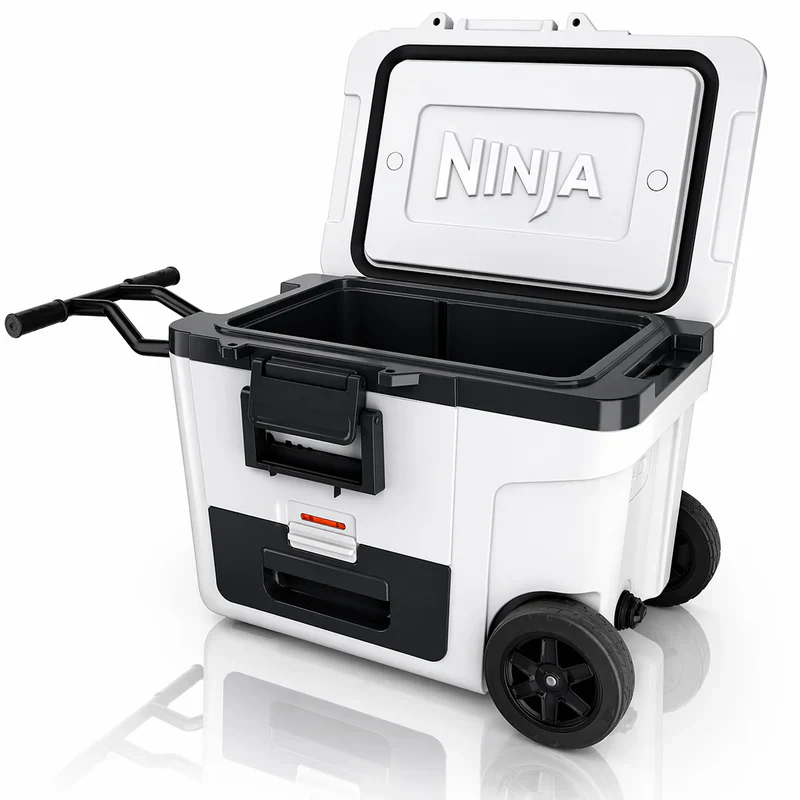 Cooler Ninja Frostvault De 45QT Con Ruedas. Hielera Térmica Con Dry Zone, Gaveta Inferior Y Alta Conservación De Frío. Color Blanco. FB245WH - Image 3