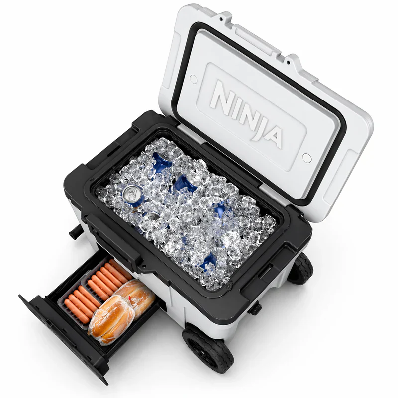 Cooler Ninja Frostvault De 45QT Con Ruedas. Hielera Térmica Con Dry Zone, Gaveta Inferior Y Alta Conservación De Frío. Color Blanco. FB245WH - Image 4
