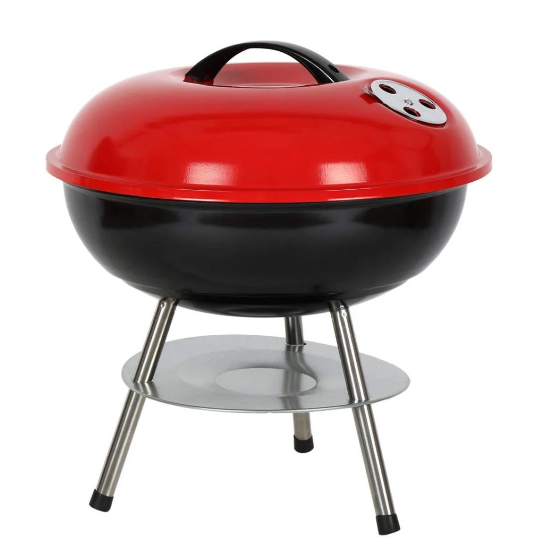 Mini Parrilla o Asador de Carbón Redondo Portátil Metálica 36x40cm ALP-BBQ3640 Barbacoa.