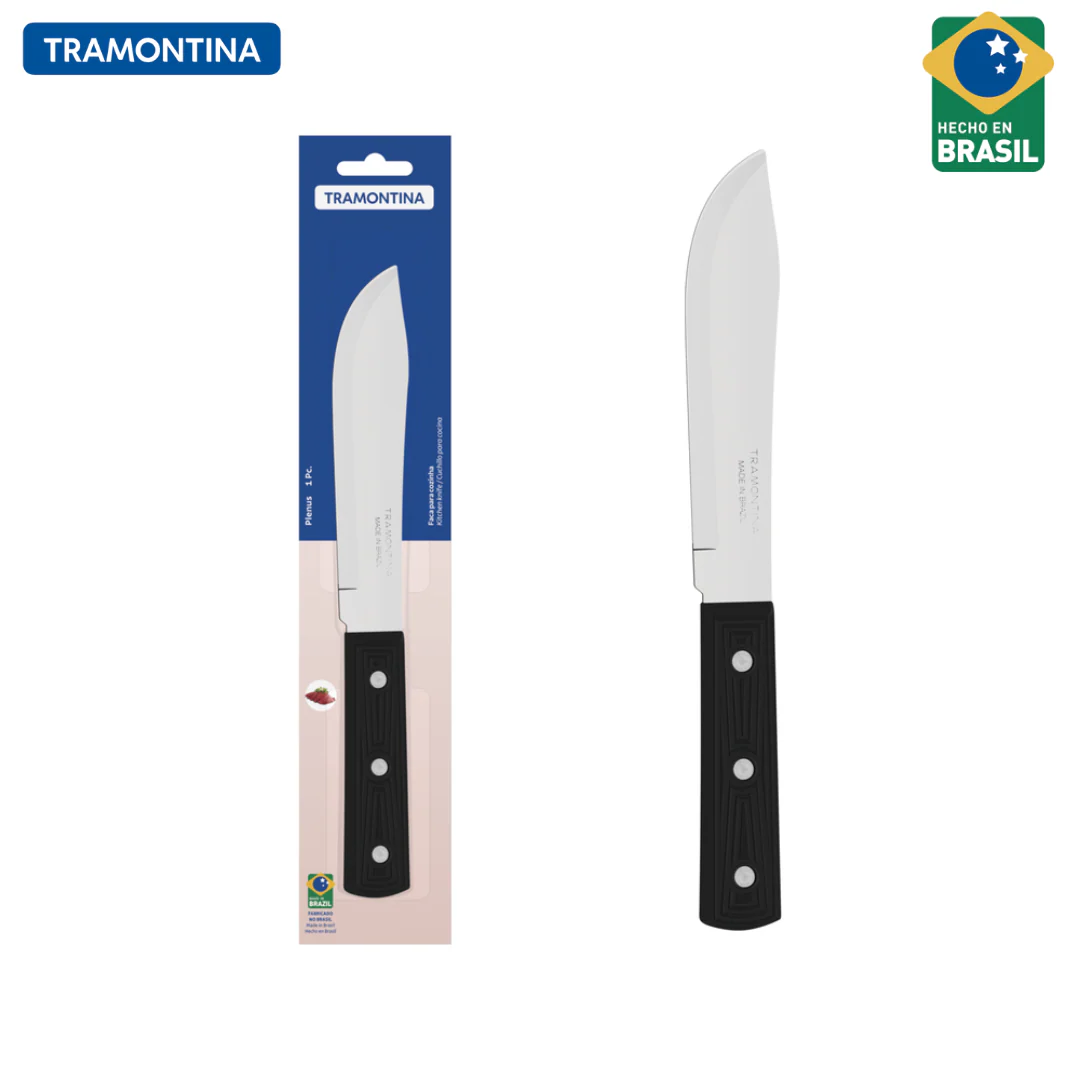 Cuchillo para Cocina Plenus con Lámina en Acero Inoxidable y Mango de Polipropileno Negro 6" Tramontina 22920/106
