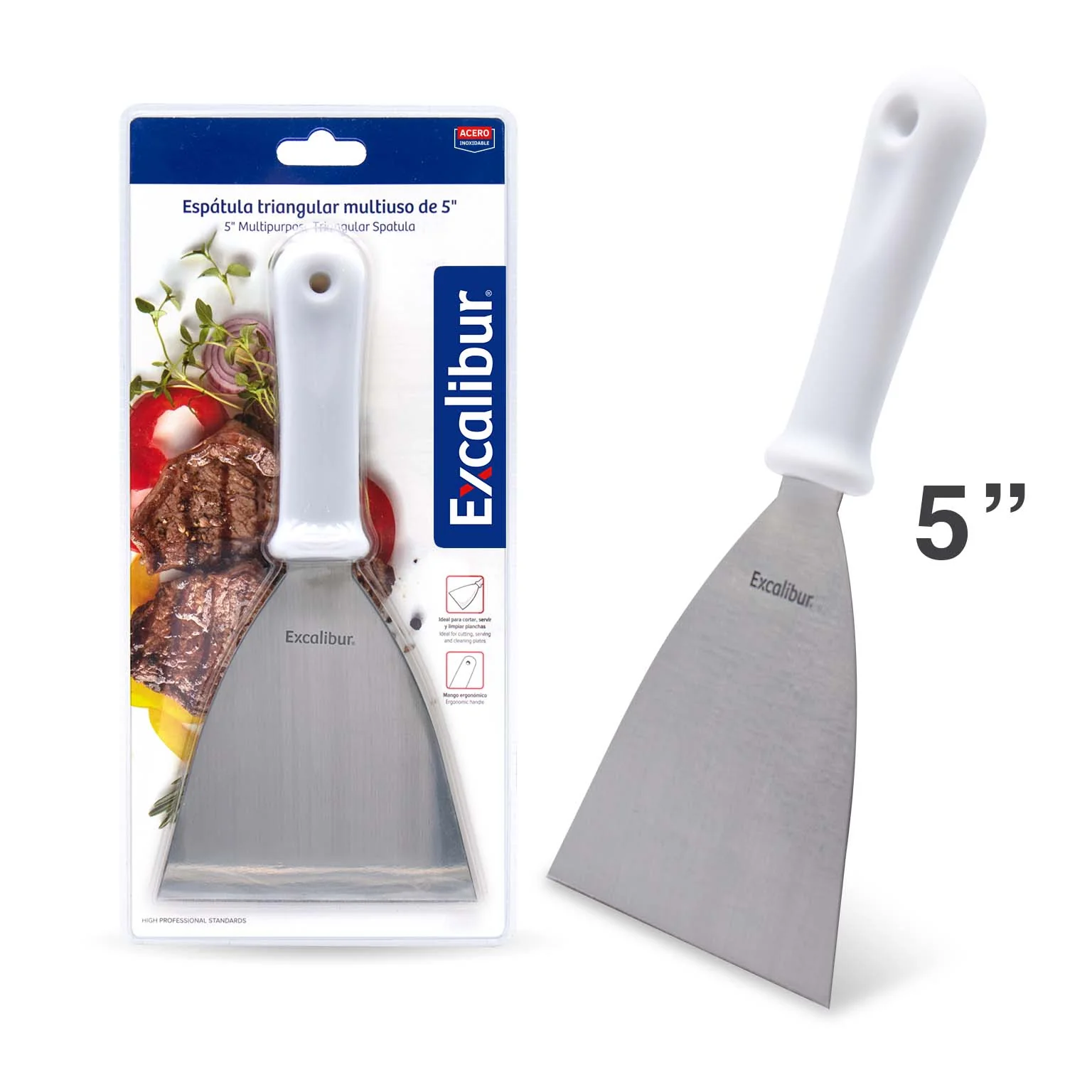 Espátula Triangular de Acero Inoxidable 5" Excalibur A151-F7435-5B
