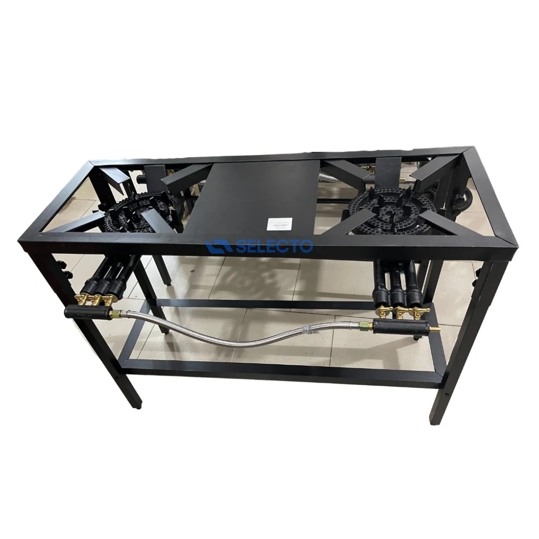Estufa de Hierro Industrial con Patas 2 Quemadores de 3 Llaves STB-20-7-3L - Image 2