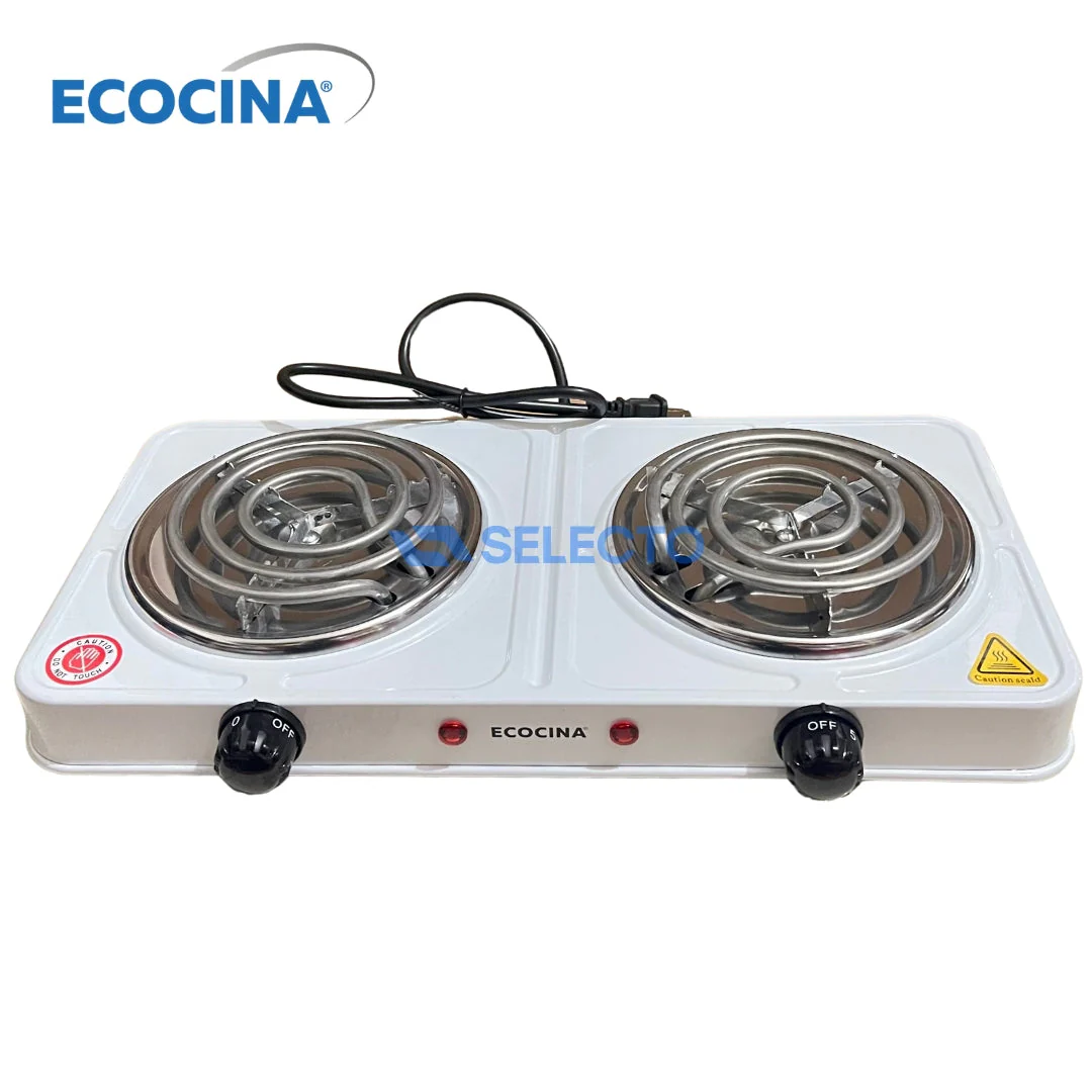 Estufa Eléctrica de 2 Quemadores Blanco Ecocina C-E2