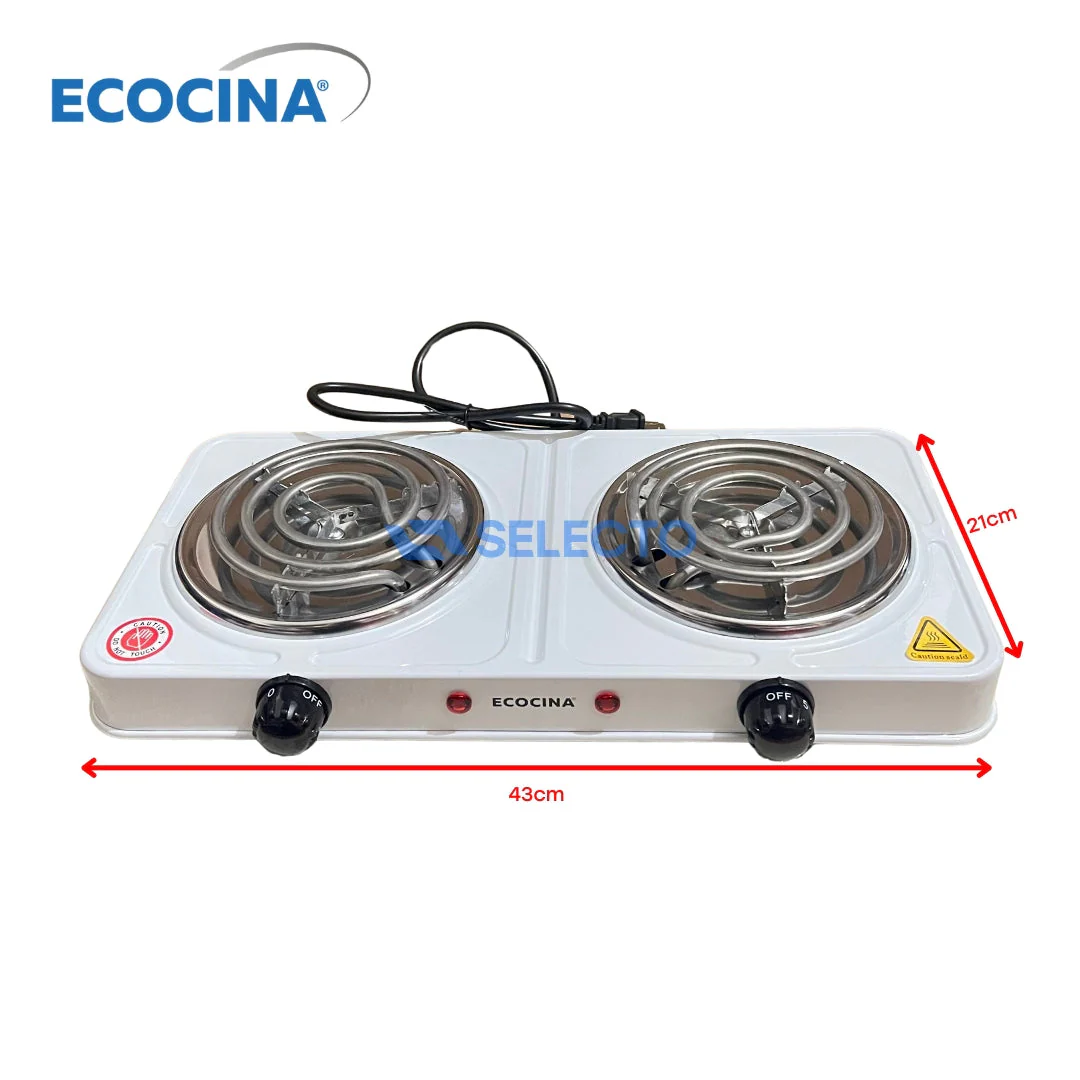 Estufa Eléctrica de 2 Quemadores Blanco Ecocina C-E2 - Image 2