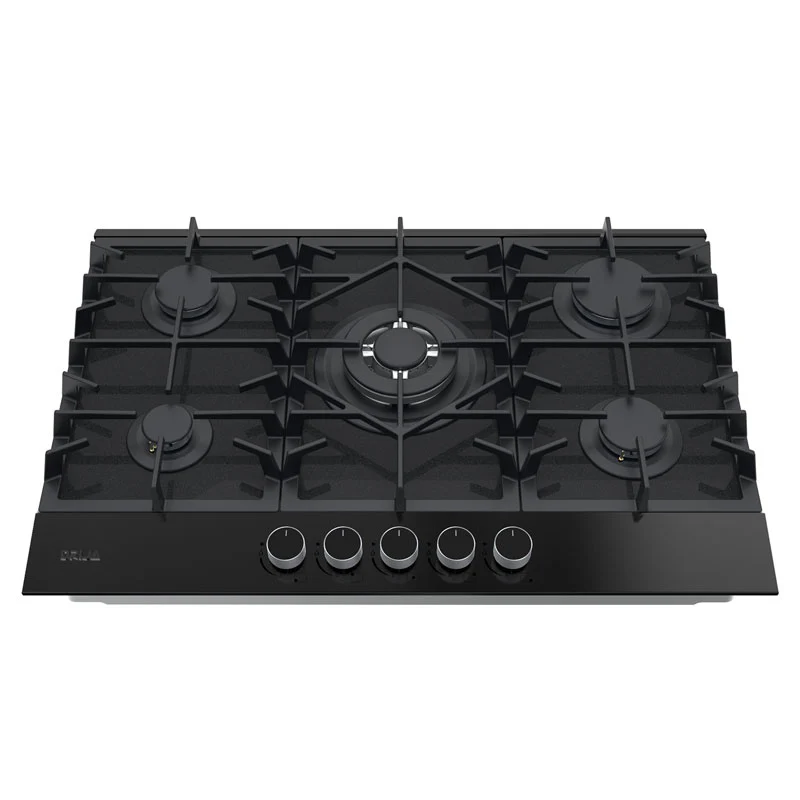 Estufa Empotrable a Gas 5 Quemadores Vidrio Templado Mate Negro FERRARA 76 PRO-B Drija - Image 2