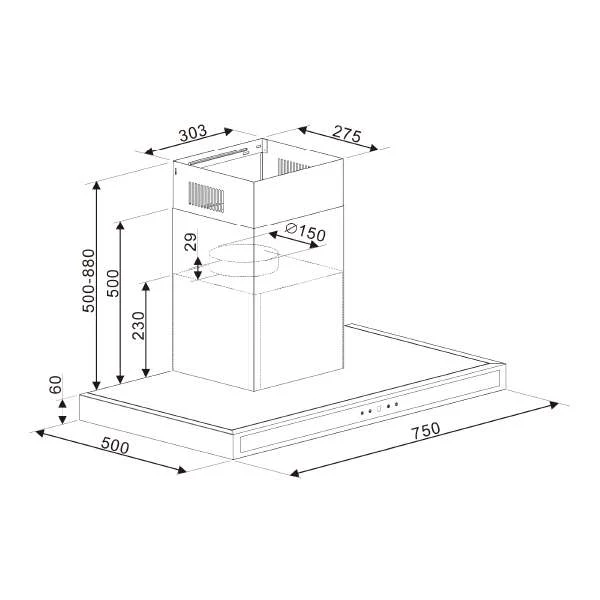 Extractor de Grasa Quadrato 76 Black Drija - Image 4
