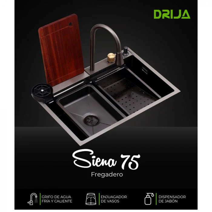 Fregador Siena 84 de Acero Inoxidable Satinado 304 Drija - Image 5