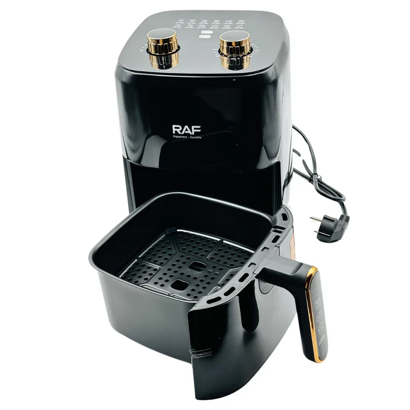 Freidora De Aire 3L 1300W 110V 60Hz Control De Perilla Antiadherente 360° Multipropósito Aceite 80% Air Frier R.95237B-110 - Image 3