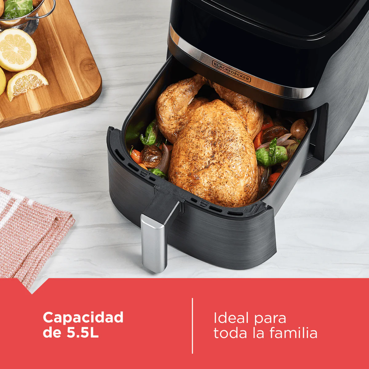 Freidora de Aire 4.4L Purifry Black and Decker AFBD42-1BDLA - Image 6