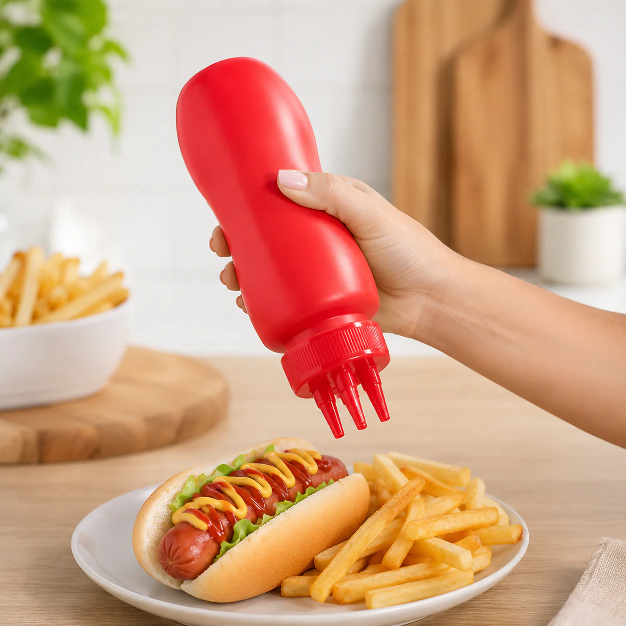 Set 2 Botellas Envases de Salsa 20x6cm FSK11291 Ketchup. Mayonesa. Mostaza. - Image 2