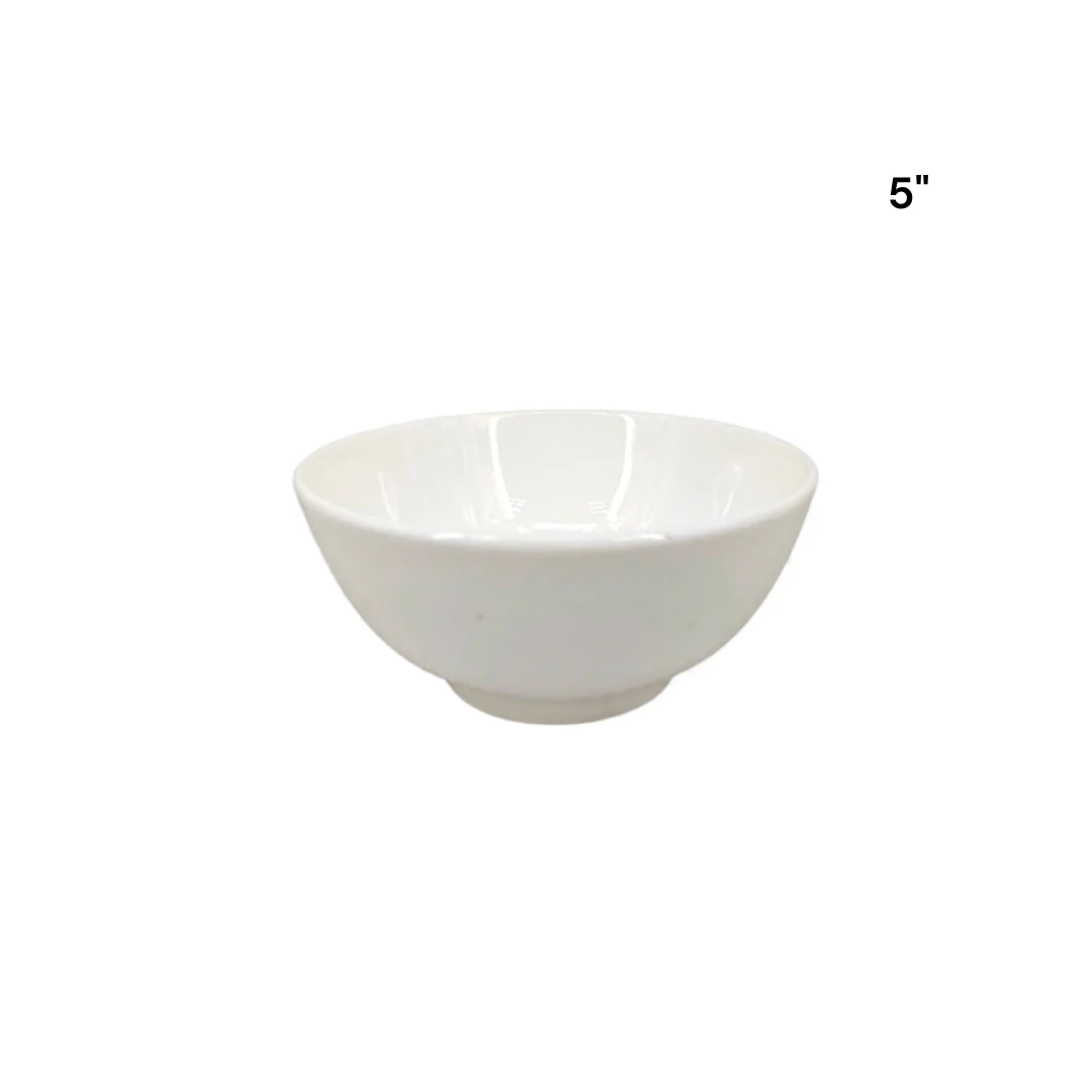 Bowl Plato Redondo Hondo de Cerámica Blanco 5" FSK9129