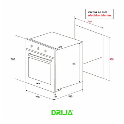 Horno Empotrable Roma 76 Gas Drija - Image 6