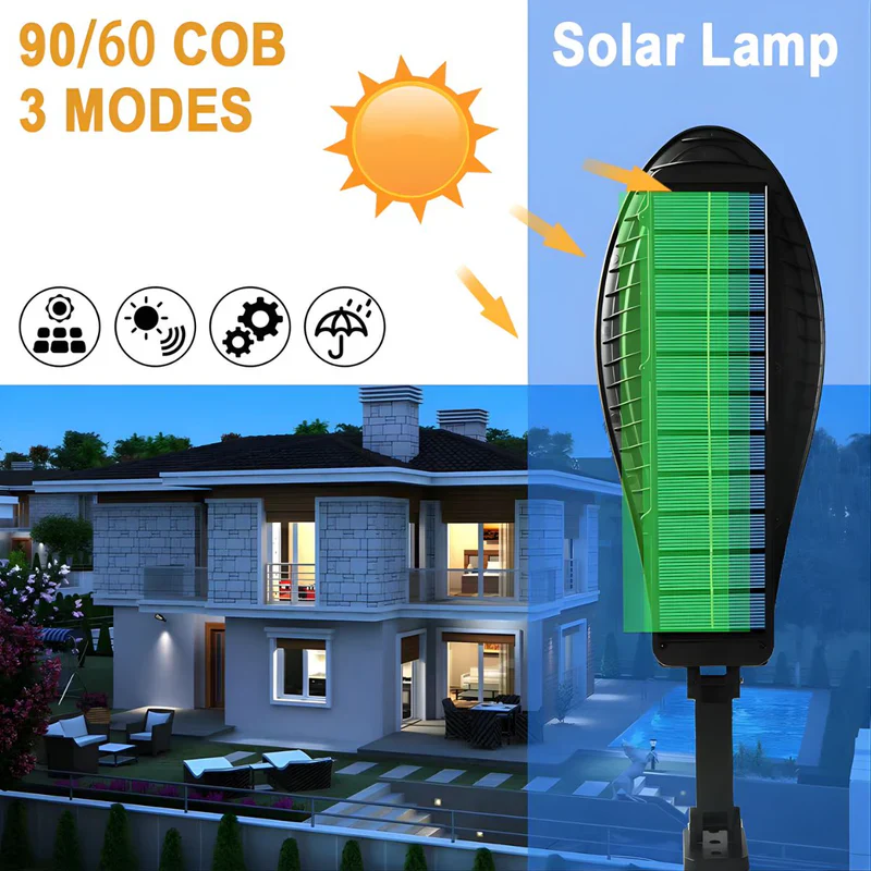 Lámpara Solar LED Para Exterior Con Sensor De Movimiento. Foco De Pared Con Luz Cálida Y Fría, Control Remoto Y Panel Solar. KOS-31020 - Image 5