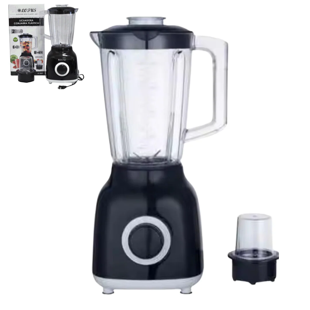 Licuadora 2en1 con Jarra Plástica de 1.6L Negro Lotus LT-9857