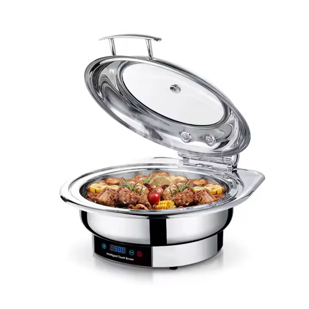 Chafing Dish Redondo Eléctrico en Acero Inoxidable 6 Litros 600W 430605 Buffet. - Image 2