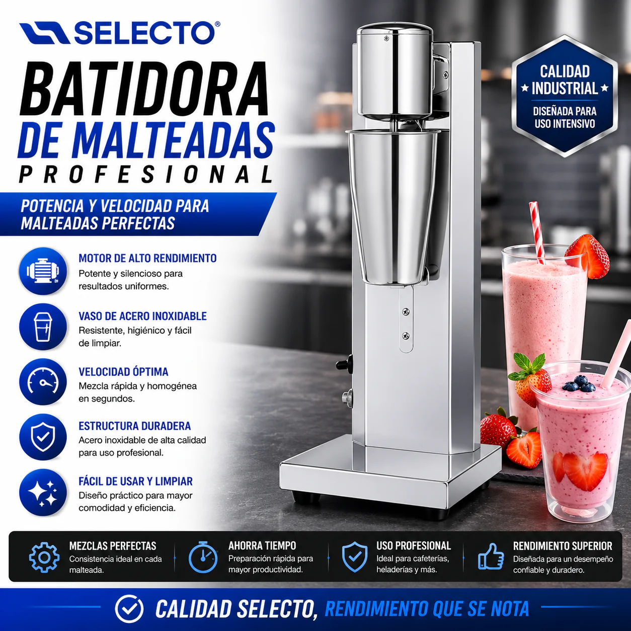 Máquina Malteadas de 1 Cabezal HBL-015 Milk Shaker. Batidos.