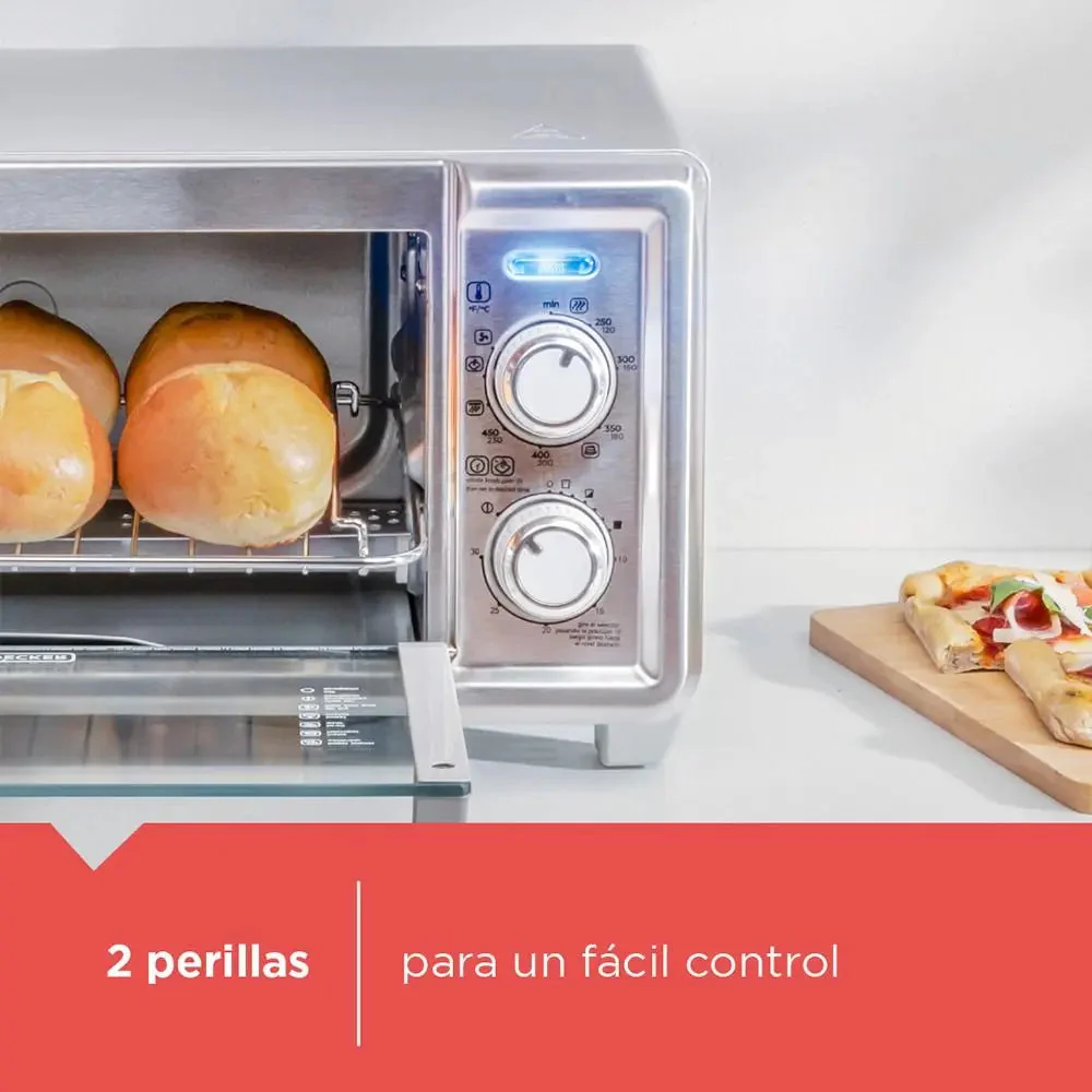 Horno Tostador Freidora de Aiere 1150W Capacidad para 4 Rebanadas Black and Decker TO4125-0SDLA Tostahorno. - Image 7