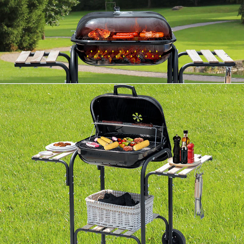 Asador Parrilla Barbacoa a Carbón con Rueditas 18" BP-2086 BBQ.