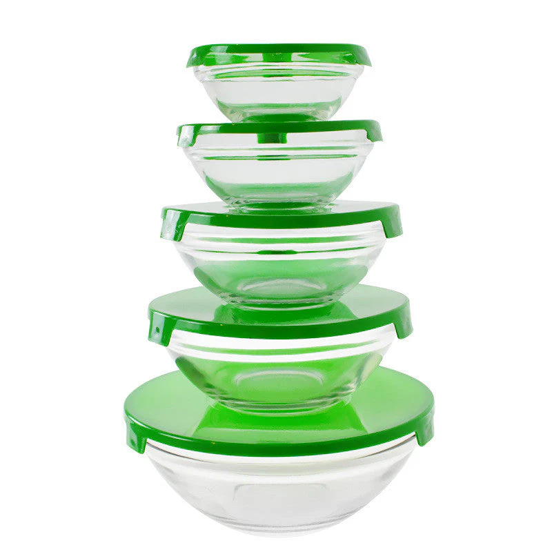 Set de 5 Envases de Vidrio con Tapa Lotus 164-1004 | Recipientes para Alimentos de Diferentes Tamaños - Image 3