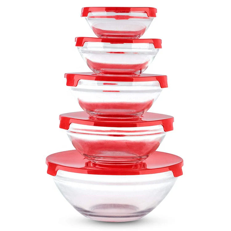 Set de 5 Envases de Vidrio con Tapa Lotus 164-1004 | Recipientes para Alimentos de Diferentes Tamaños - Image 4