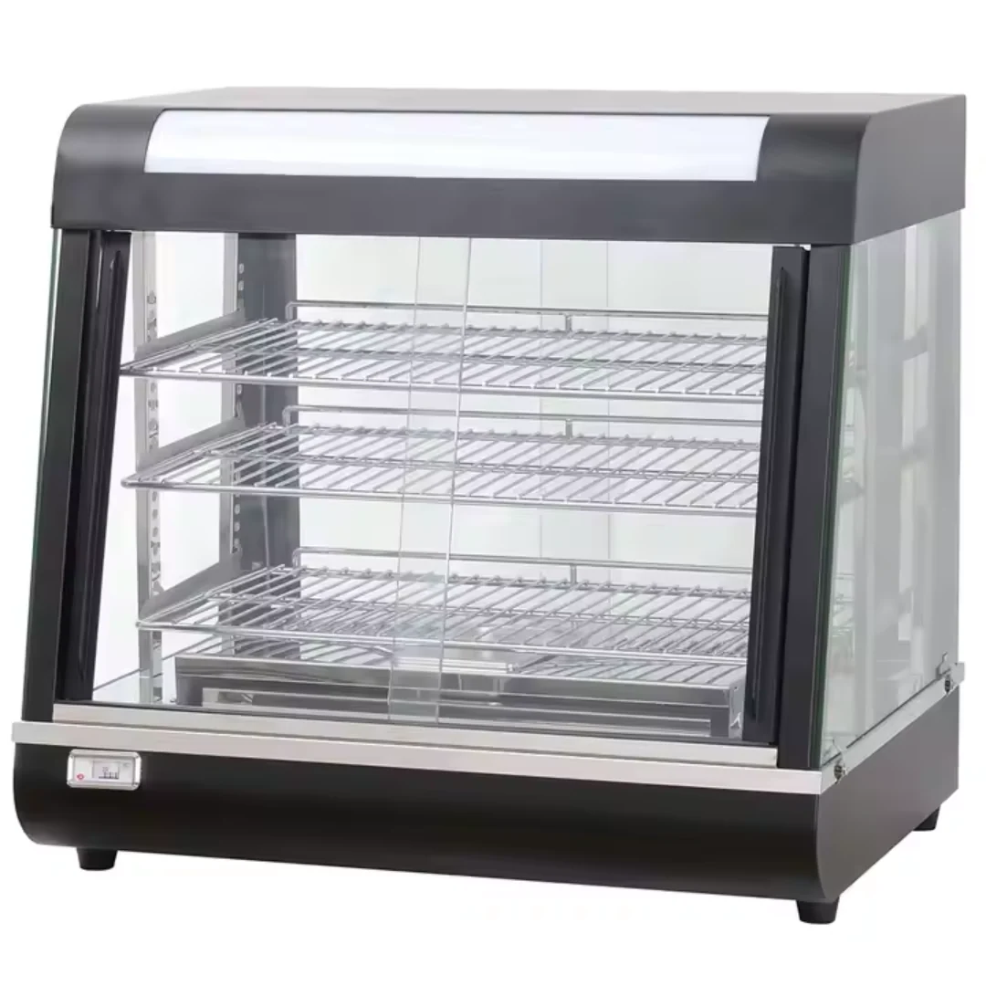 Vitrina Calentadora de Lujo Negro 60cm de Doble Apertura HW-60-1