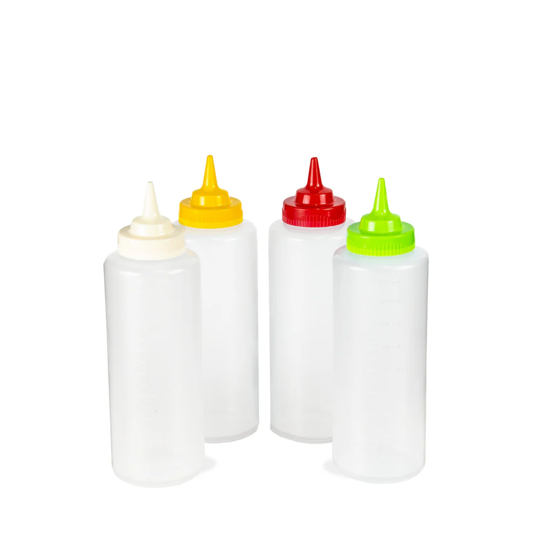 Salsero Plástico Transparente 880ml MERMESMOS009 Ketchup. Mostaza. Mayonesa. Envase.