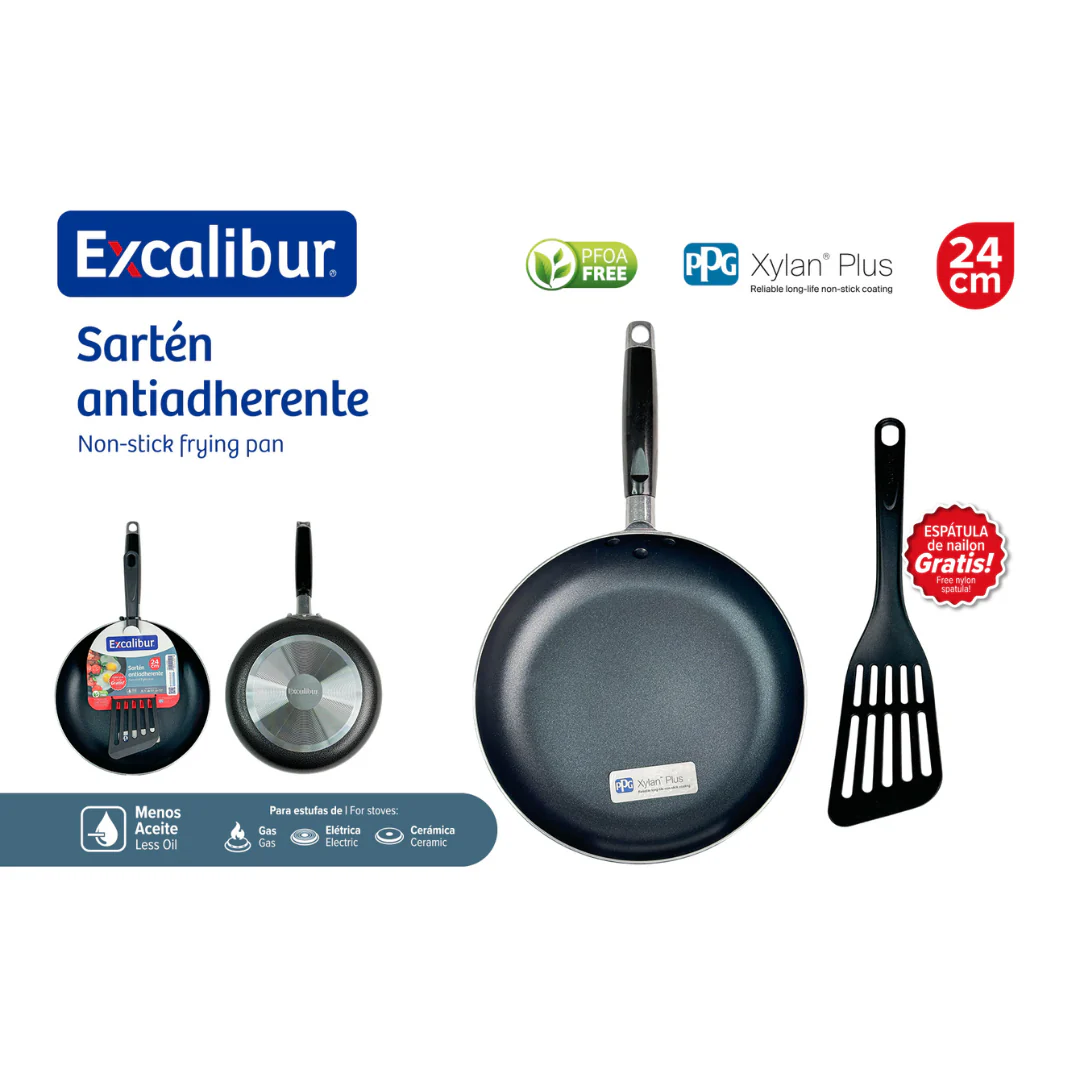 Set Sartén + Cucharon Antiadherente 24cm Excalibur JLJ-24CMUT