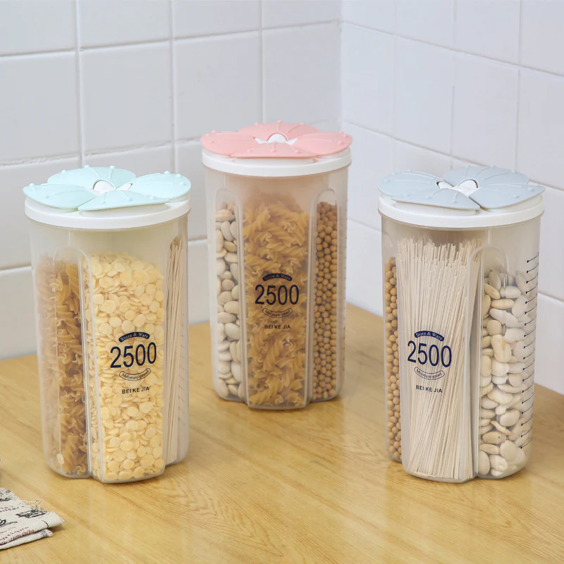 Envase Organizador Plástico Hermético con Compartimentos 2500ml | Recipiente Multifuncional para Despensa 84939