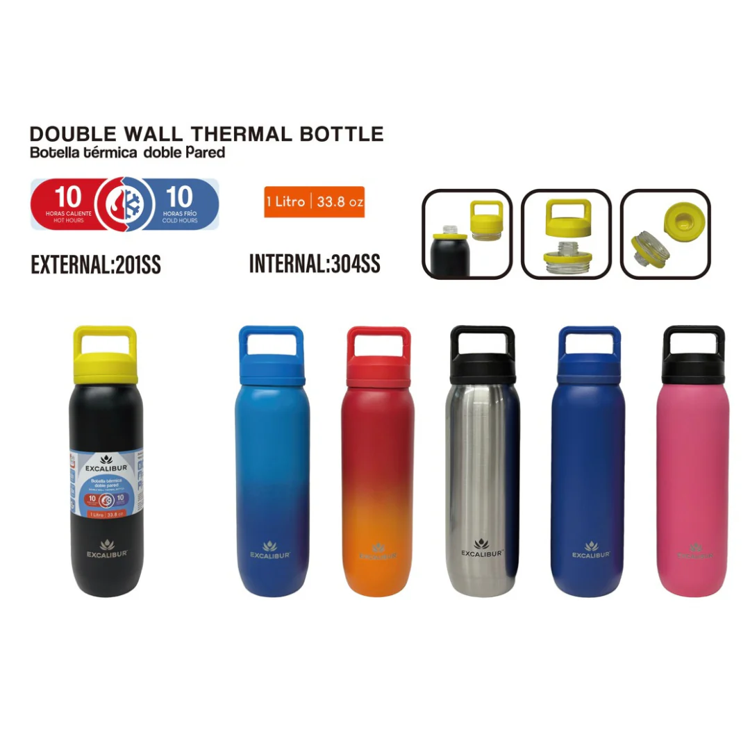 Botella Termo de Acero Inoxidable 1000ml Excalibur A164-VB2501-1000