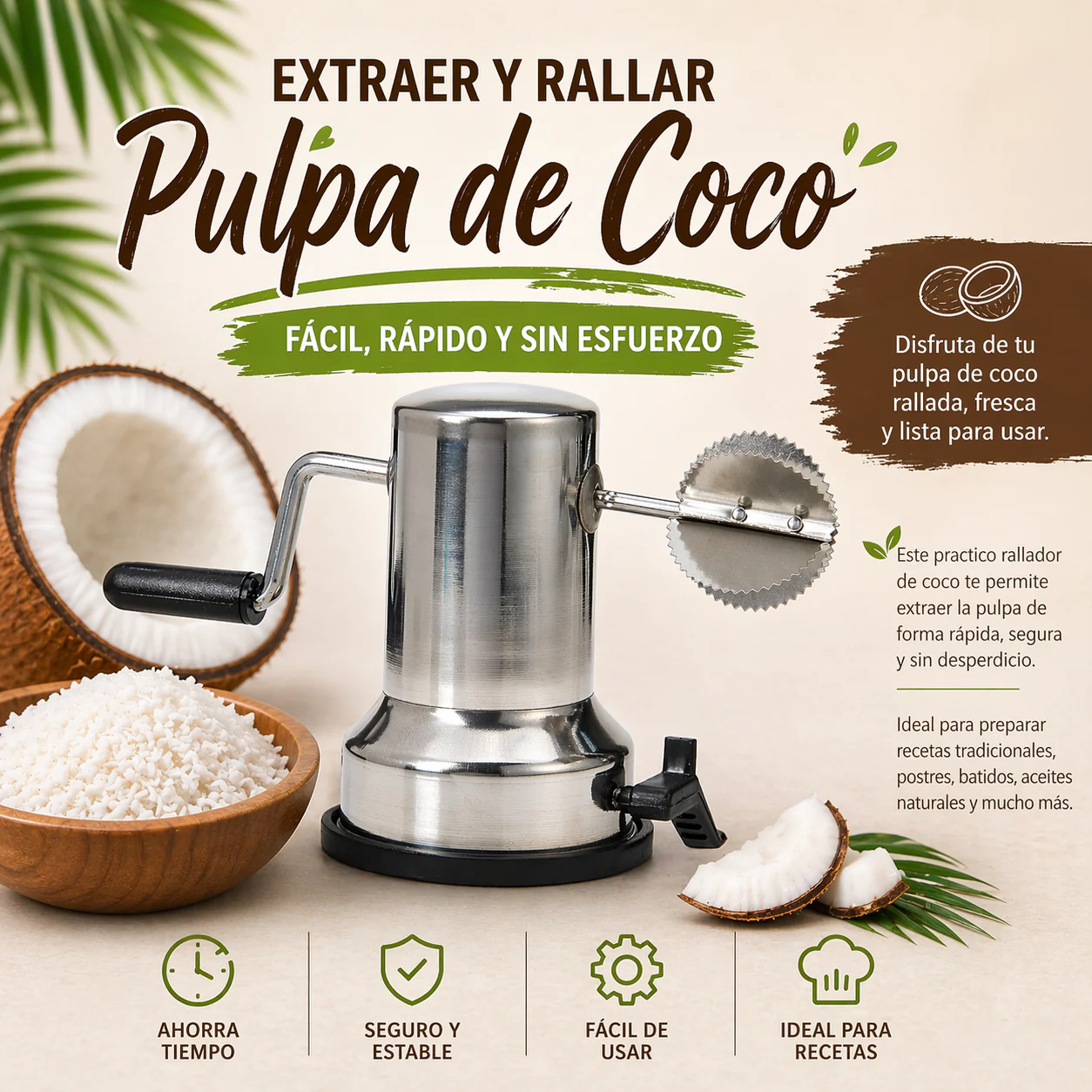 Rayador de Coco Manual Lotus LT-122