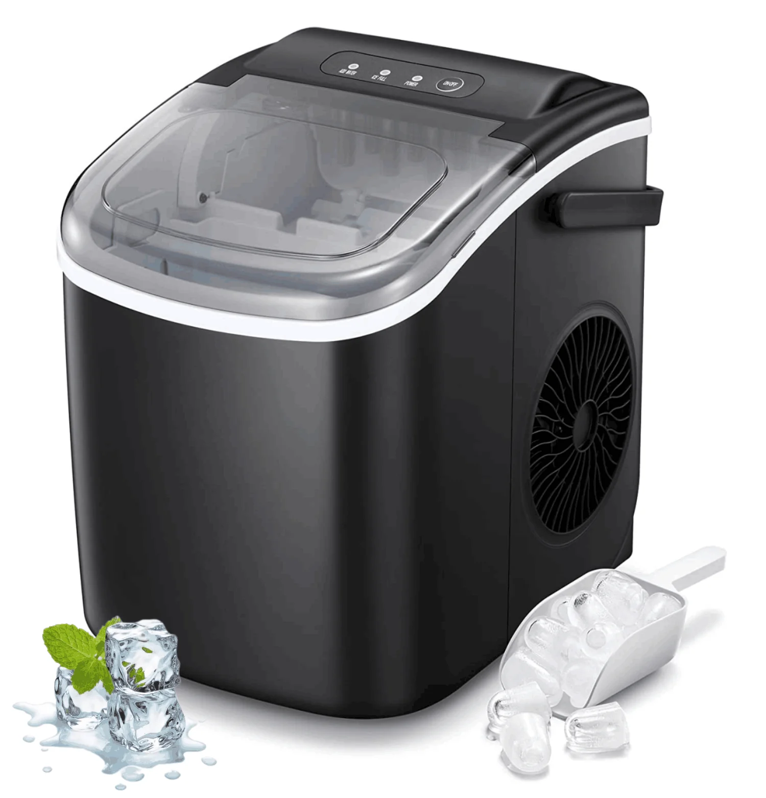 Máquina de Hielo Portátil Eléctrica 1.5L Negro Homestar HS-Z6Y1B