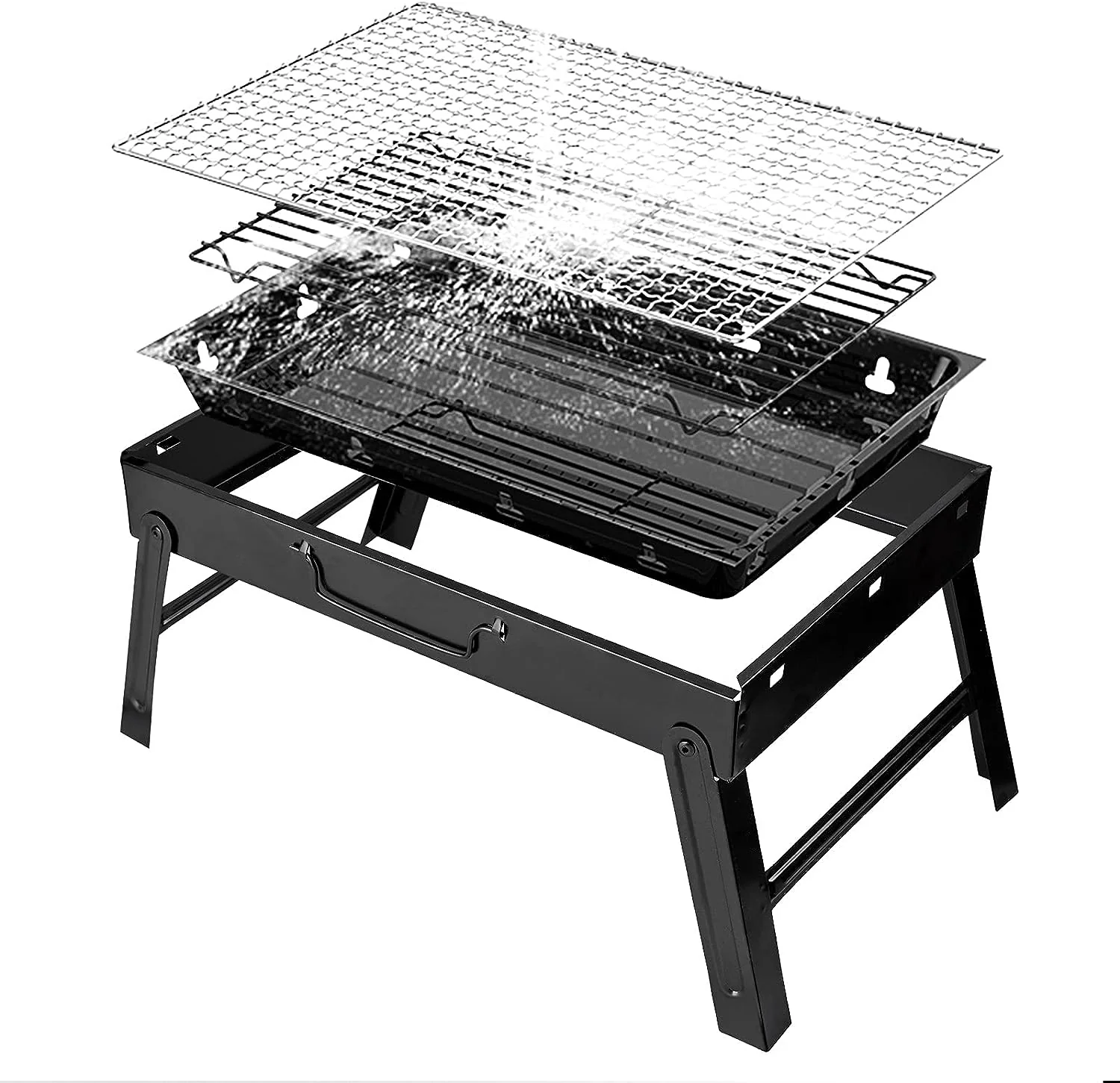 Mini Parrilla o Asador a Carbón Rectangular Portátil Metálica ALP-BBQ4429 Barbacoa. - Image 2