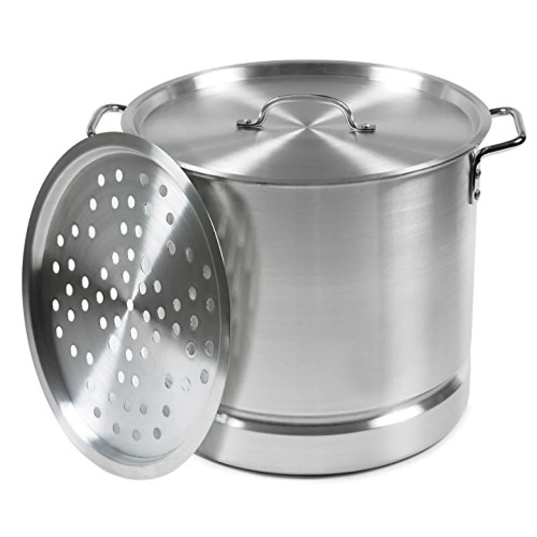 Olla de Aluminio con Vaporera de 11 Tamaños Disponibles LT-20-52QT / LT-60-100QT / LT-8-20QT
