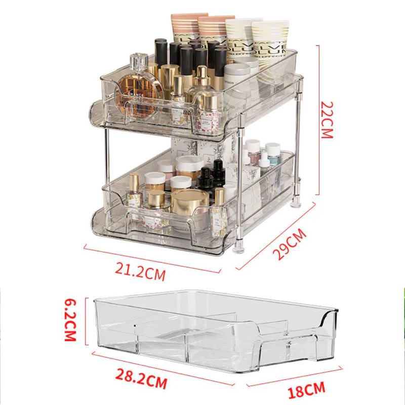 Organizador Multiuso De 2 Niveles. Repisa Multifuncional De Color Blanco (21.2X29x22cm). LT711 - Image 3