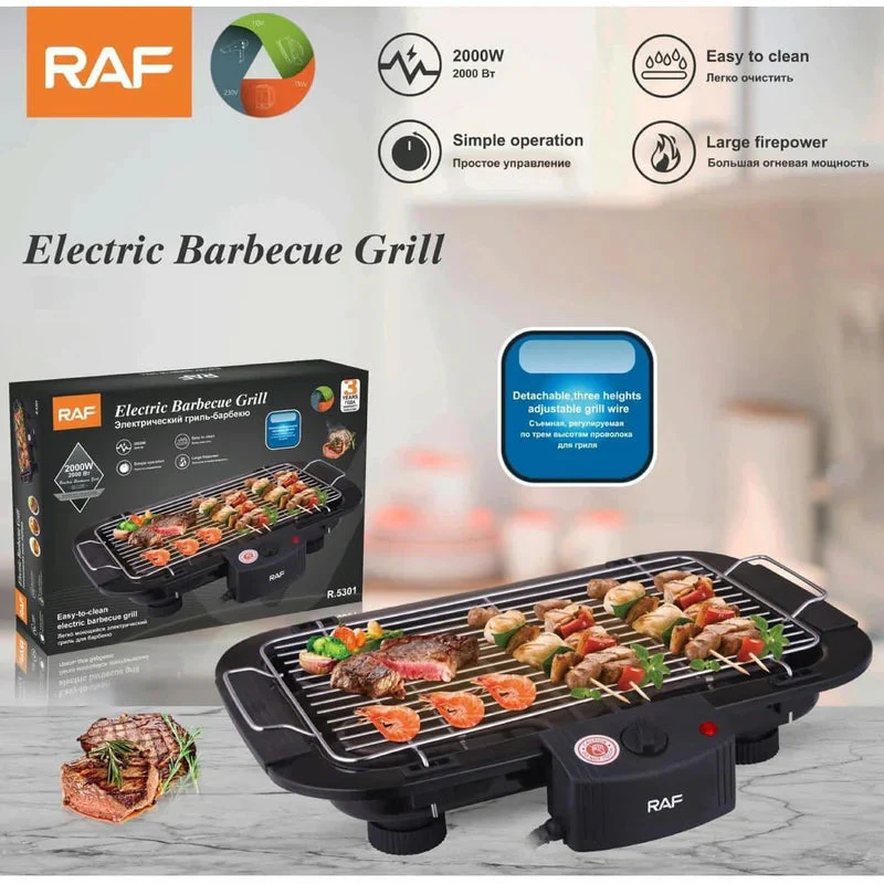Parrilla Eléctrica 2000W Con Altura Ajustable Y Limpieza Fácil Ideal Para Asados 110V/60 Hz. Asador Grill R.95301-110